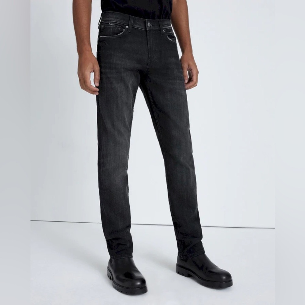 7 for all mankind Airweft Slimmy Como Jeans Black Faded Men’s Size 33 x 29